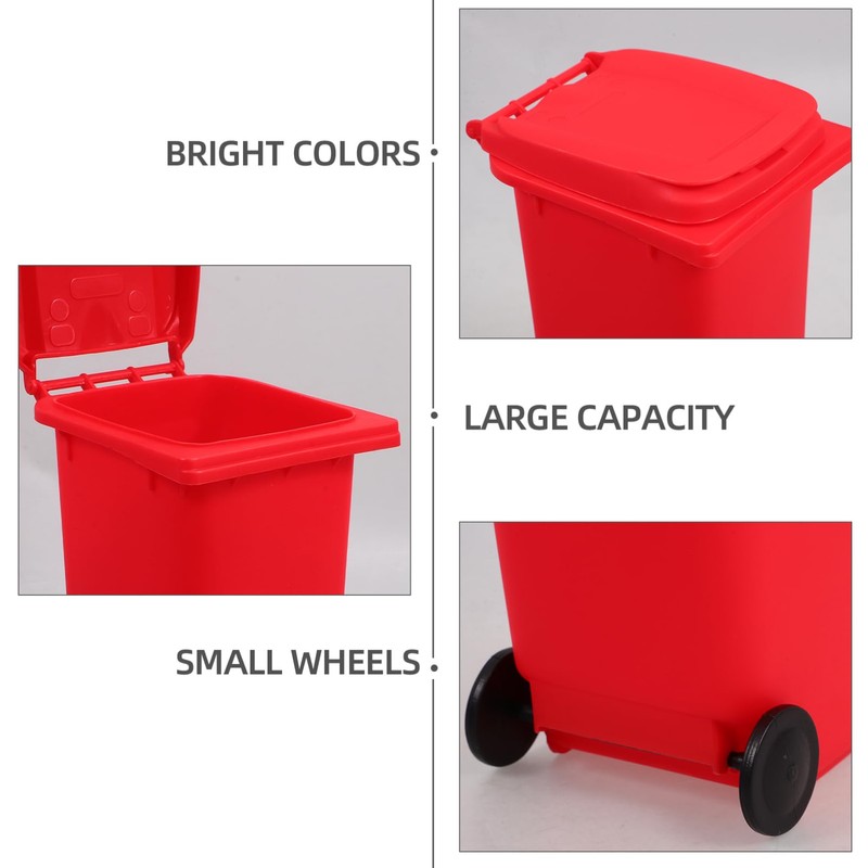 TEHAUX 4pcs Mini Trash Can Pencil Holder Desktop Garbage Bins