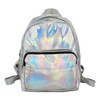 APOSITV Women's Backpack, Metallic, Small, Silver, Pink, Glitter, Lightweight, Hologram