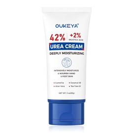 OUKEYA Urea Cream 42 Percent with 2% Salicylic Acid Tube 3 Oz, Urea Foot & Hand Cream for Dry Cracked, 40 per Urea Lotion for Feet Maximum Strength