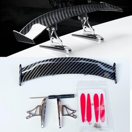 Universal Car Mini Spoiler Wing, Car Mini Rear Tail Wings Auto Tail Wing Carbon Fiber Styler 6.7 inch/17cm