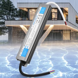 SUCIKORIO 12V 300W LED Driver Waterproof IP67, Ultra Slim LED Transformer 240V AC to 12V DC 25A 300 Watt Quiet Low Volt Converter LED Power Supply Constant Voltage For LED Strip, Indoor & Outdoor