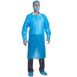 ‎Pacific Merchants Alliance LLC 50 Pack Disposable CPE Isolation Gowns with Thumb-loop, Level 3, Fluid-Resistan