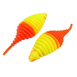FTM Omura Baits Pongo 6.5 cm 3.2 g – 5 Rubber Baits, Flavour: Cheese, Colour: Neon Yellow/Neon Orange