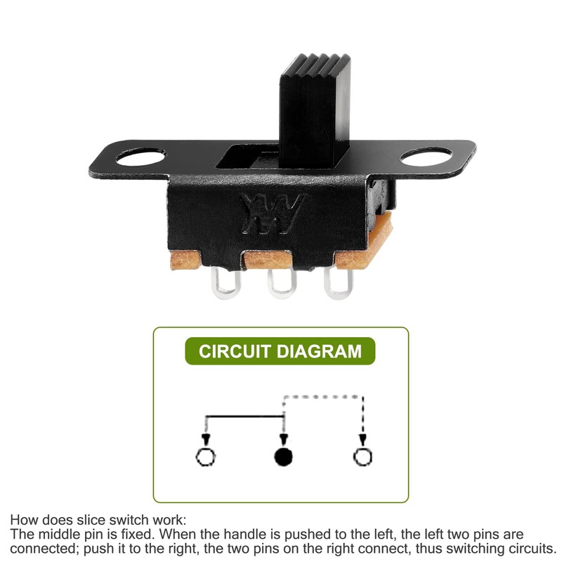 Chanzon SPDT Micro Slide Switch 1p2t 2 Position 20pcs (SS12F15)