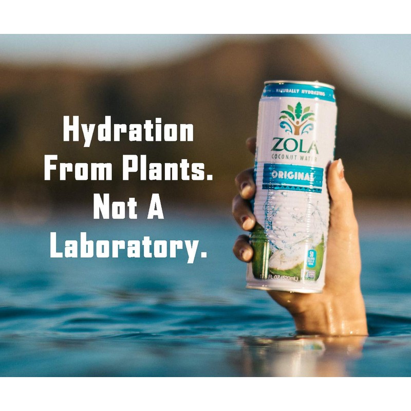 Zola 100% Pure Coconut Water, 17.5 Fl Oz (Pack of