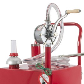 Parts-Diyer 30 Gallon Portable Gas Caddy Oil Storage Tank Large Gasoline Diesel Can Hand Siphon Pump Rolling with Wheels for Boat ATV Car Motorcycle