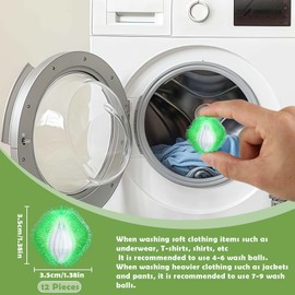 12 Stücke Tierhaarentferner Waschmaschine - Fusselbälle Waschmaschine Tierhaarentferner Kleidung wiederverwendbar entfernt Tierhaare Fusseln und Flusen geeignet für Waschmaschine und Wäschetrockner