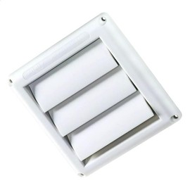 Dryer Air Vent Cover Cap 4'' Louvered Cover White Exterior Wall Vent Hood Outlet