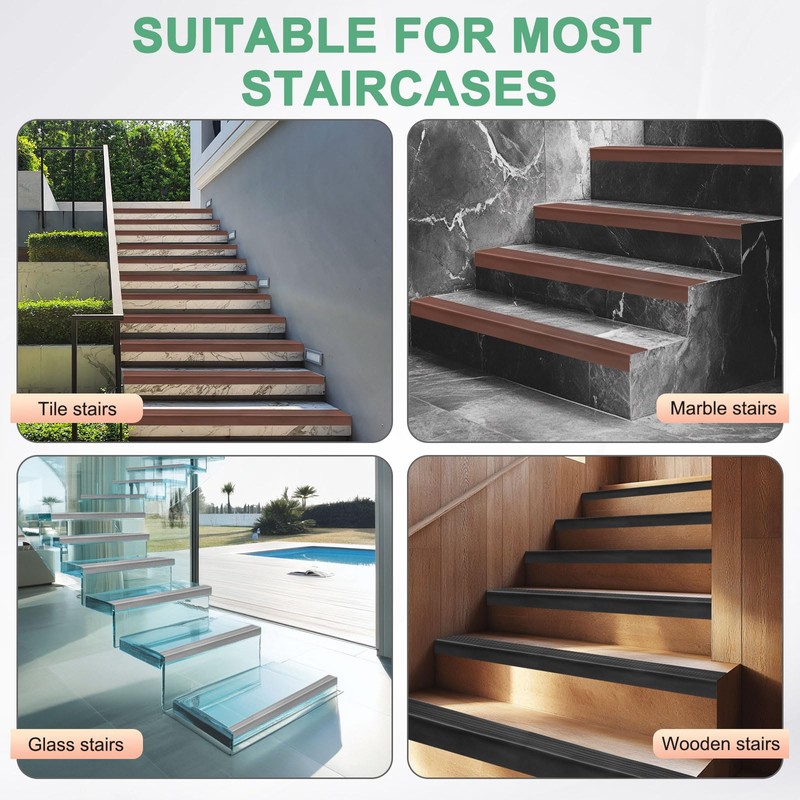 M METERXITY Stair Edge Trim 10FT Vinyl Rubber Stair Nosing