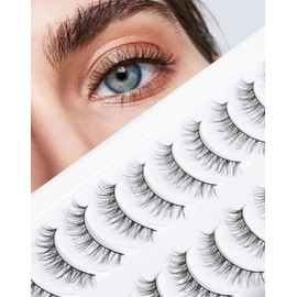 Natural Lashes Wispy Lashes False Eyelashes Natural Eyelashes Fake Eyelashes Natural False Lashes 10 Pairs 12mm Gardenia
