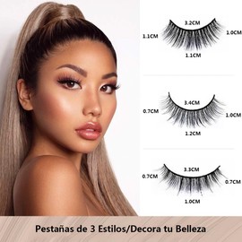 3 Pares Pestañas Postizas Magneticas Naturales - Kit de 3 Pares Pestañas Magnéticas Naturales 6D, Pestañas Postizas Reutilizables, con Delineador Magnético y Pinzas, No Necesita Pegamento (3 Pares)