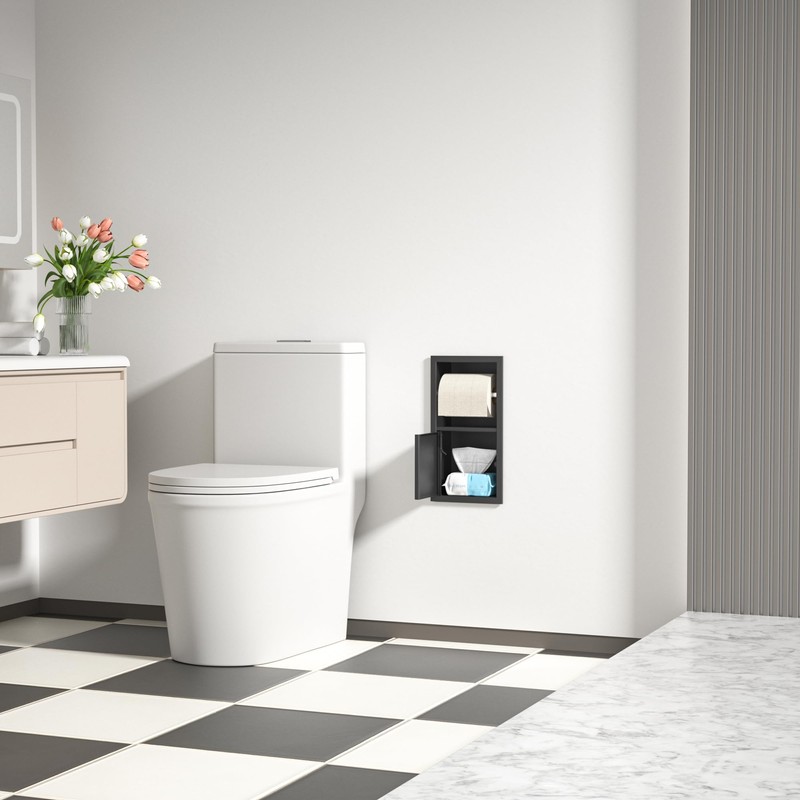 Toilet Paper Holder, Hidden Tampon Storage Holder | in Wall