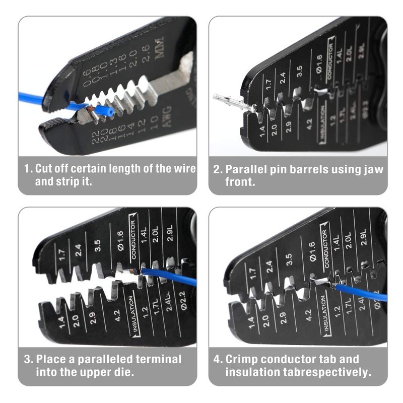 iCrimp Open Barrel Terminals Crimper for Various-sized Contacts AWG 30-14