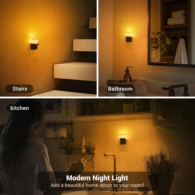 JandCase Flameless Candle Night Light, 2 Pack Night Lights Plug