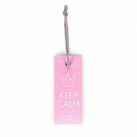 Childhome CCFDHKCG Felt Door Hanger Keep Calm It's a Girl Soft Pink
