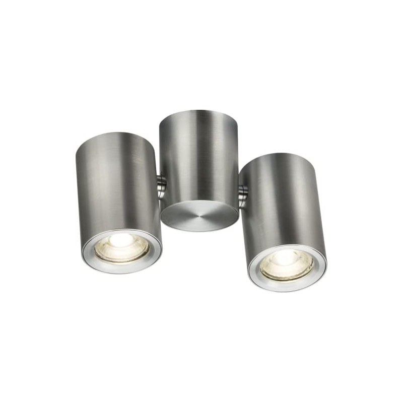 Knightsbridge Dee Twin Surface Adjustable Brushed Chrome Spotlight