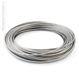 10m Stainless Steel Wire Rope Cable 1.5mm Cordage Strand: 7x19 AISI 316, V4A - Many Sizes Avaliable