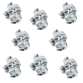 Gedotec Screw-in Nut Wood & Furniture Construction Screw-In Sleeves with 4 Impact Tips, Internal Thread M6 x 7.8 mm, Impact Thread Sleeves, Galvanised Steel, Pack of 100, Threaded Insert with Tips