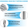 101 PCS Self Tapping Screws Metal M4.2X50MM Hex Head Self
