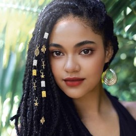 80 PCS Gold Dreadlock Beads Hair Jewelry Braids Accessories for Goddess Locs Crochet Passion Twist Hair Rings Soft Metal Adjustable Braiding Cuffs (80