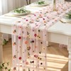 QIANSSE Floral Table Runner Spring Pink Table Decor