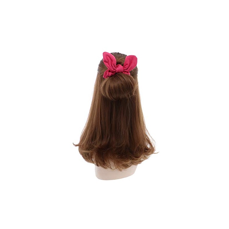 Soft Suede Scrunchie Hair Ties With Rabbit Ears (Berry)