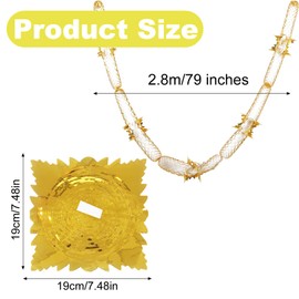 VEKEK 12 Pcs Gold Christmas Ceiling Decorations,Christmas Foil Garland Festive Ceiling Hanging Decorations,Christmas Hanging Decorations for Indoor Outdoor Foil Garland Festive Hanging Decorations