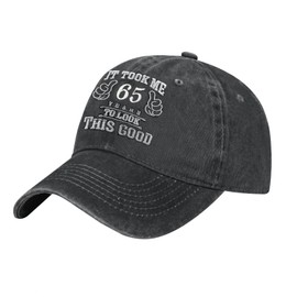 RNFENQS It Took Me 65 Years to Look This Good Embroidered Baseball Hat, 65th Birthday Gifts for Men Women Black