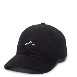 Outdoor Cap Mountain Embroidered Dad Hat, Adjustable Soft Cotton Polo Style Unstructured Baseball Cap for Men & Women, One Size, Black