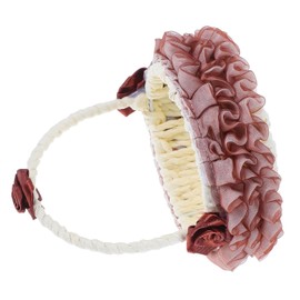 UKCOCO Cesta De Flores De La Boda Cesta Cestas Elegante Canasta De Flores Nupcial Canasta Floral Tejida Suministro De Boda Planchar Café