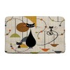 JIRGIXA Mid Century Atomic Cat Bath Mat Retro Atomic Black