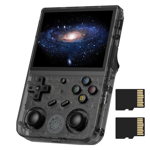 RG353V Retro Video Handheld Game Console Android 11+Linux System, 3.5 Inches IPS Screen 64G TF Card 4420+ Classic Games RK3566 64bit Game Console Compatible with Bluetooth 4.2 and 5G WiFi