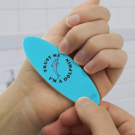 Trust Me I'm a Dolphin Funny Humor Double-Sided Oval Nail File Emery Board Set 4 Pack