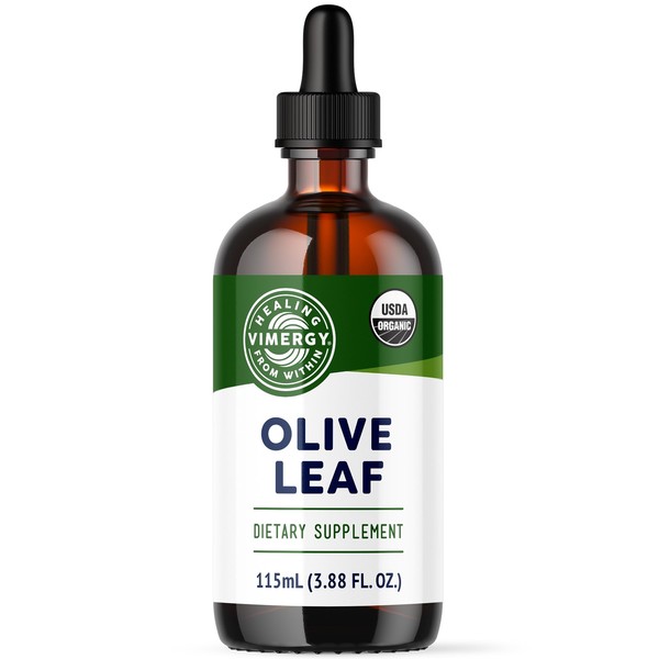 Vimergy Organic Olive Leaf Extract, 57 Servings – Pure Olive Leaf Liquid Drops – Supports Immune and Cardiovascular Health - USDA Organic, Gluten-Free, Non-GMO, Vegan & Paleo Friendly (115 ml)