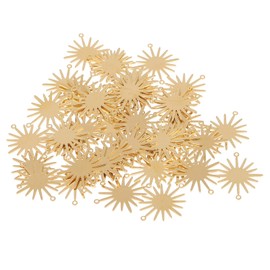 50pcs Sun Charm Connectors Brass Charms Links Connectors Sun Shaped Dangle Earring Pendants for Jewelry Making DIY Bracelet Necklace Golden 1.8X1.3cm