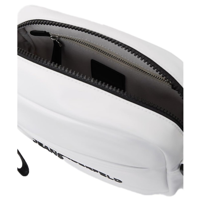 Karl Lagerfeld Jeans Men's Essential Nylon Crossbody Cross Body, White,