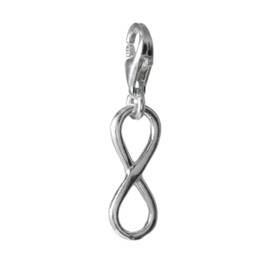 Infinity Symbol Clip on Charm Sterling Silver Women Charms Pendant Eternity C47C