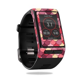 MightySkins Skin Compatible with Garmin Vivoactive HR wrap Cover Sticker Skins Pink Scales