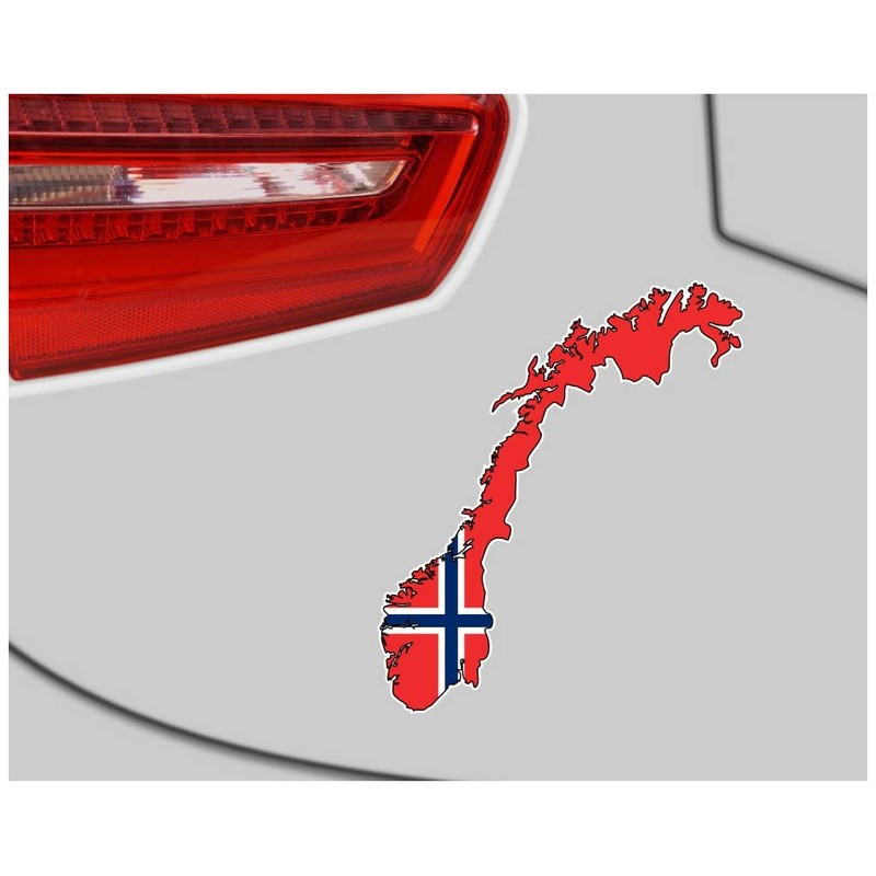 Norway Car Sticker in National Colours Blue Red