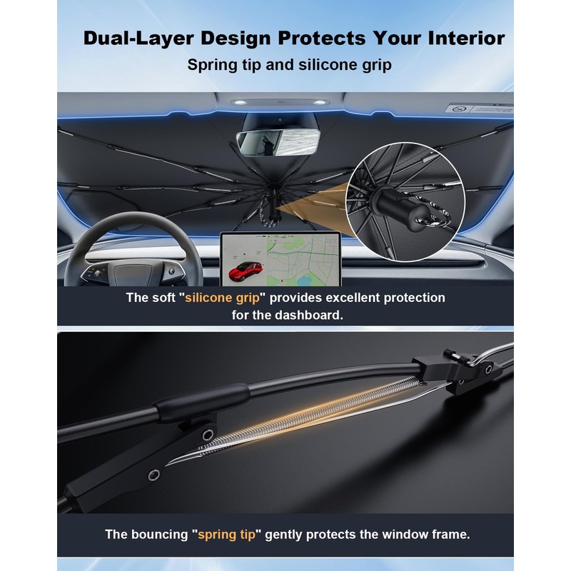 Windshield Sunshade Umbrella for 2021-2026 2027 GMC Yukon - [Upgraded