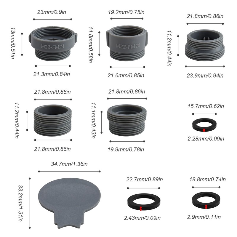 DIYCUT 3 Sets Tap Adapter, Tap Aerator Adapter, Universal Tap