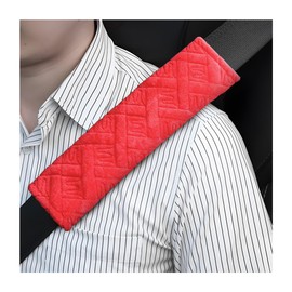 CGEAMDY 2 Pieces Seat Belt Cushion Cover Shoulder Pads for Car Interior Accessories Protective Pads for SUV Car Seat Belt Covers for Adults Kids (Red)