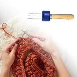 GaotKeut Cord Knitting Tool Knitting Hook Weaving Tool Lightweight Travel Accessories Crafts Efficient Wooden Helper Creative Crochet, 3 Latch