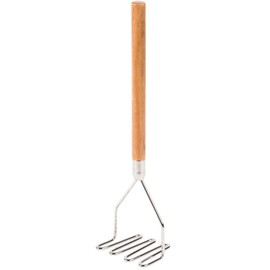 TrueCraftware- 18-inch Square Shape Potato Masher Iron Plated with Wooden Handle-Masher Kitchen Tool Potato Smasher Food Masher Utensil Hand Masher Perfect for Bean Vegetable Fruits Avocado Meat