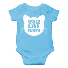 Crazy Cat Baby - My New Siblings Have Whiskers - Divertido body de bebé de una pieza, Azul/claro, 12 meses