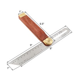 Litoexpe 9" T-Bevel Sliding Angle Ruler Protractor, Adjustable Angle Finder Ruler Hardwood Handle Woodworking Protractor Tool with Metric & Imperial Marks