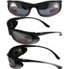 Global Vision Shadow Motorcycle Riding Sunglasses Two-Tone Black and Silver