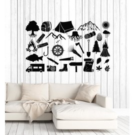 Vinyl Wall Decal Be Wild Adventure Camping Nature Forest Weather Stickers Mural Large Decor (g7783) Black