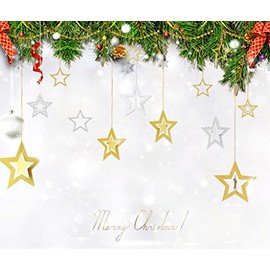 Christmas Ornaments Star Ornaments Goods CHRISTMAS X'mas Ornaments Decoration Bring Happiness Star Christmas Party Wall Decor Wall Hanging Ornament (Gold)