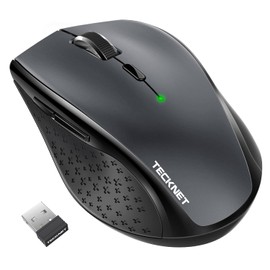 TECKNET Bluetooth Mouse, 2.4GHz Wireless Mouse with Tri-Mode (BT 5.0/4.0+2.4G), 3200DPI Full Size Cordless Mouse for Laptop, Optical Mouse for Computer Windows/macOS/Linux